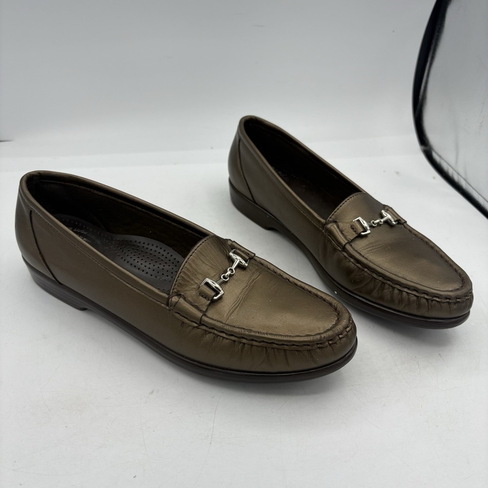 SAS Shoes Womens Size 8.5 Tripad Metro Womens Bronze Leather Horsebit Loafer